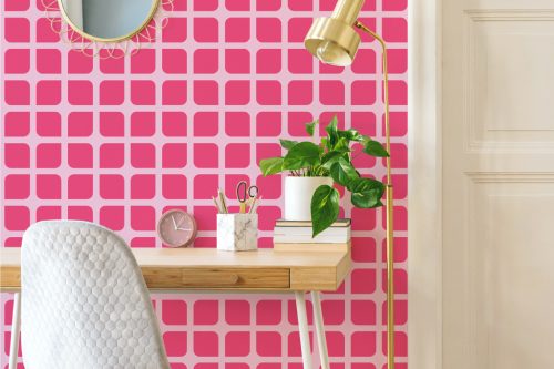 Dollhouse inspired geometric wallpaper