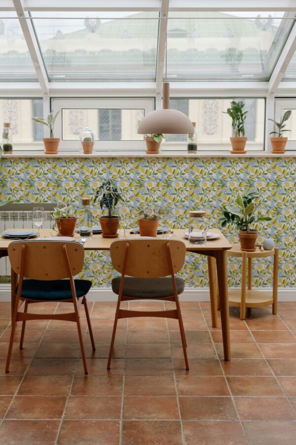 Fancy Walls Azure Citrus Dream Unpasted Wallpaper