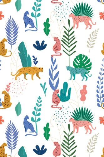 Colorful Oasis Fancy Walls Self-adhesive Wallpaper