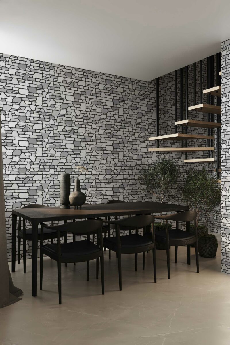 Gray Bliss Fancy Walls Self-adhesive Wallpaper