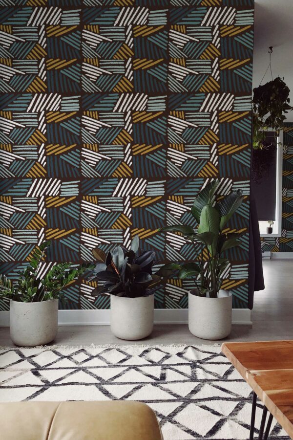 Vibrant Handdrawn Strokes Removable Wallpaper