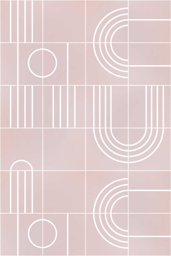 Pink Tile Lines Wallpaper