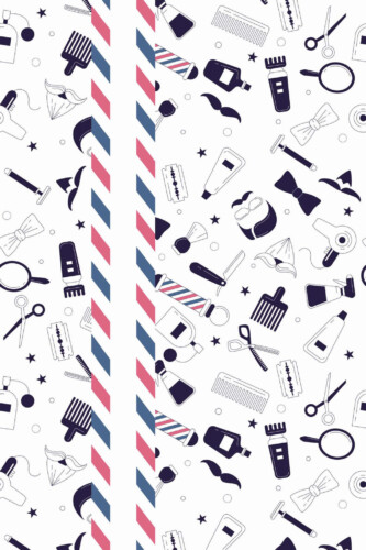 Pattern repeat of Abstract barber removable wallpaper design