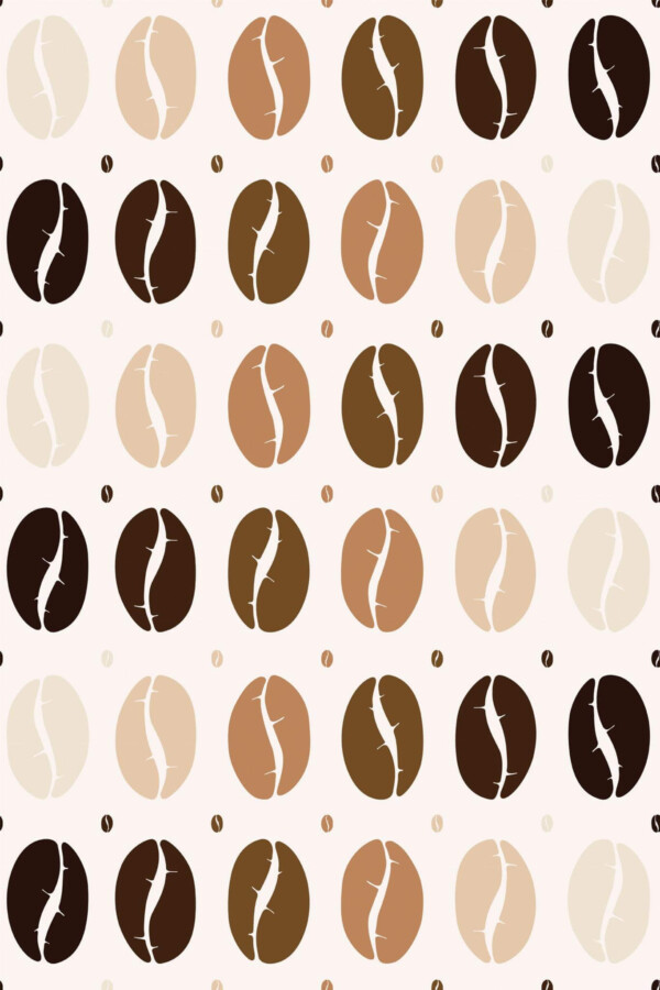 Pattern repeat of Abstract coffee beans removable wallpaper design