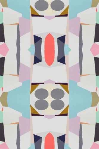Pattern repeat of Abstract geometric shapes removable wallpaper design