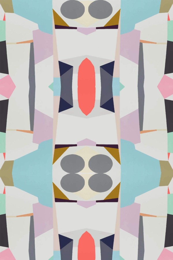 Pattern repeat of Abstract geometric shapes removable wallpaper design