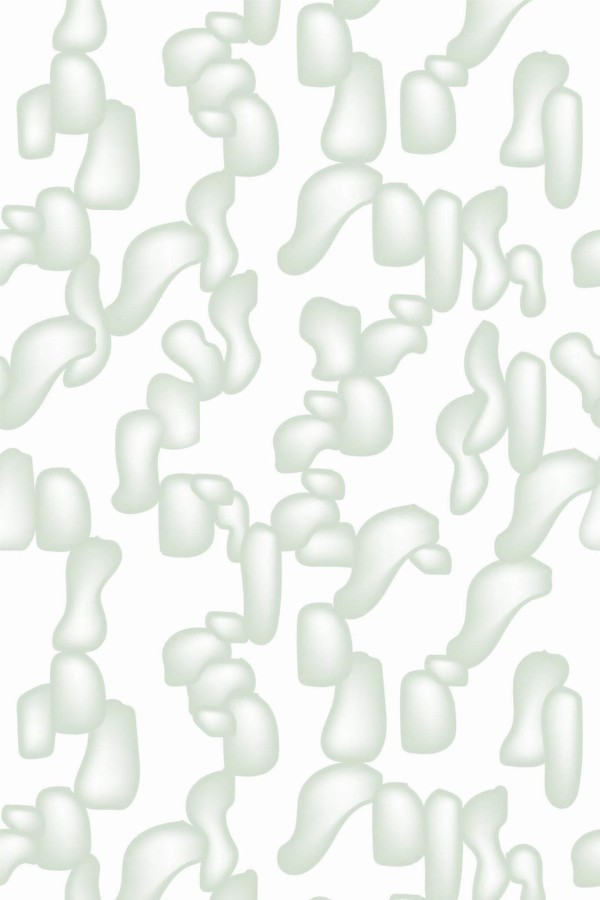 Pattern repeat of Abstract green modern shapes removable wallpaper design