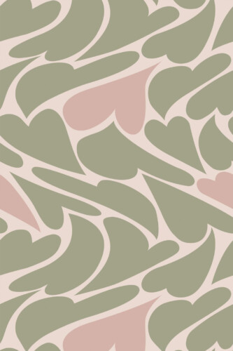 Pattern repeat of Abstract heart removable wallpaper design