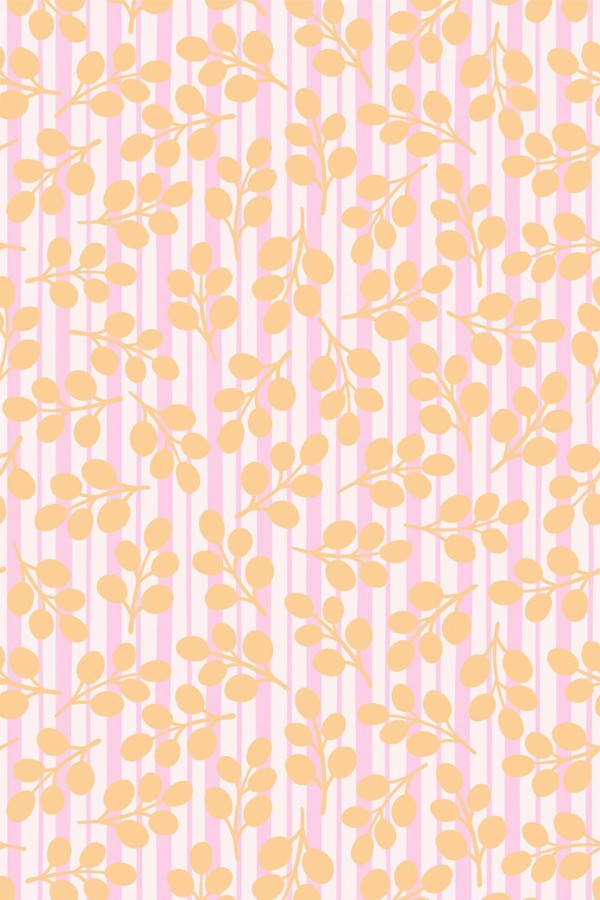 Pattern repeat of Abstract leaf stripe removable wallpaper design