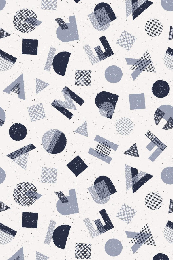 Pattern repeat of Abstract letters removable wallpaper design