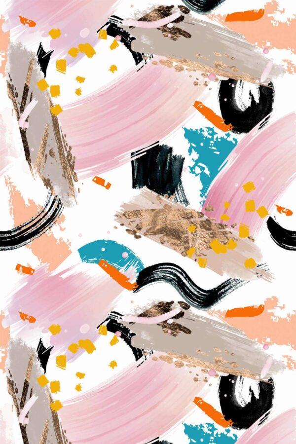 Pattern repeat of Abstract paint brush stroke removable wallpaper design
