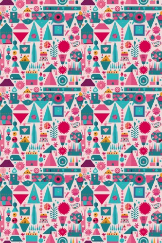 Removable wallpaper in pink geometric pattern from Fancy Walls