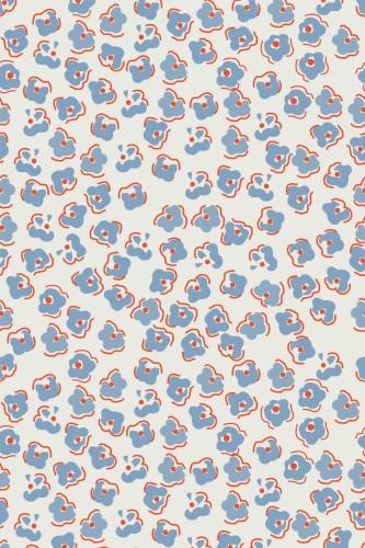 Pattern repeat of Abstract retro floral removable wallpaper design