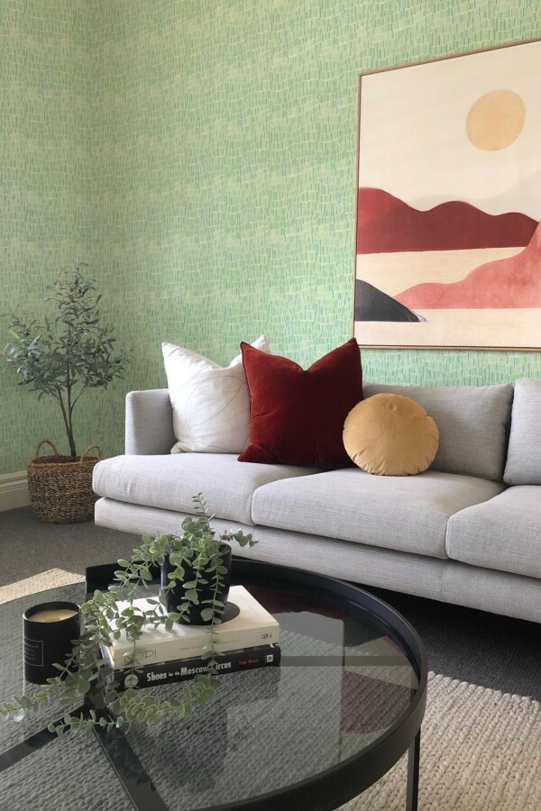 Soft Sage Stripe Flow Wallpaper