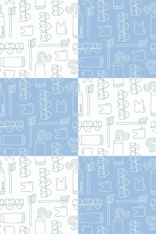Pattern repeat of Abstract stomatology removable wallpaper design