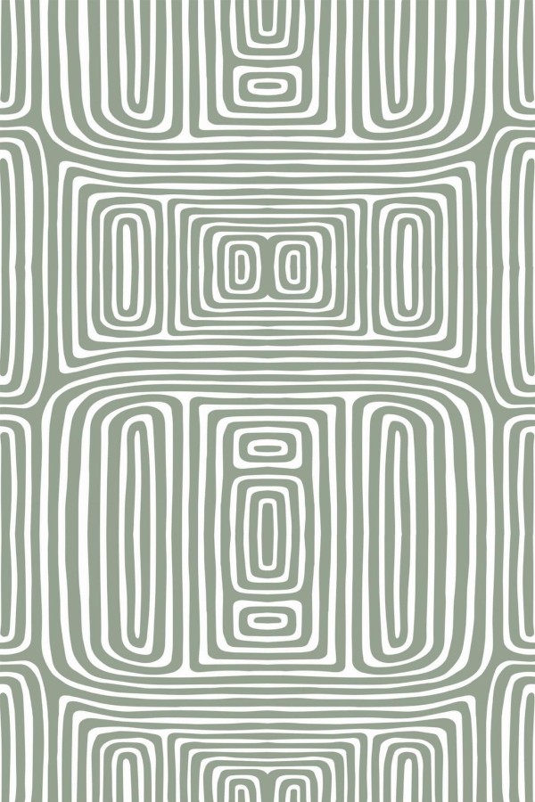 Pattern repeat of Abstract symmetrical ornament removable wallpaper design
