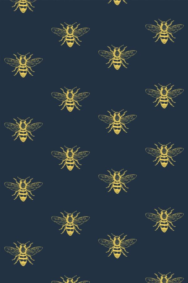 Pattern repeat of Aesthetic bee removable wallpaper design