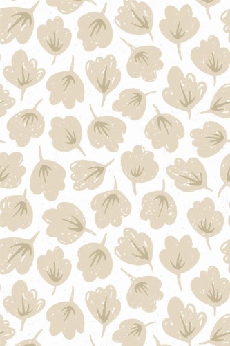 Pattern repeat of Aesthetic beige leaf removable wallpaper design