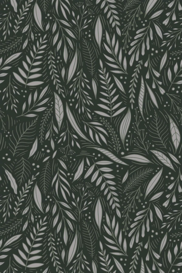 Pattern repeat of Aesthetic botanical removable wallpaper design