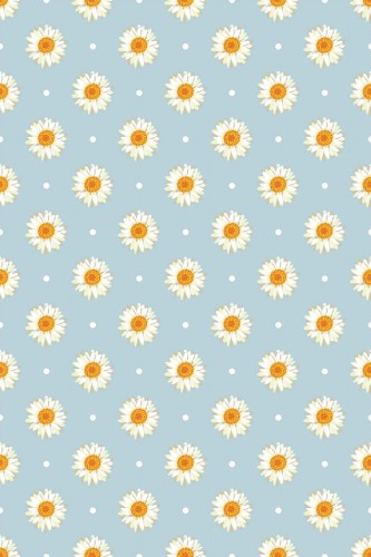 Pattern repeat of Aesthetic daisies polka dot removable wallpaper design
