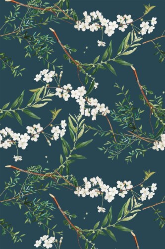 Pattern repeat of Aesthetic forest removable wallpaper design