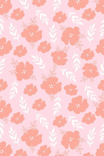 Pattern repeat of Aesthetic hibiscus floral removable wallpaper design