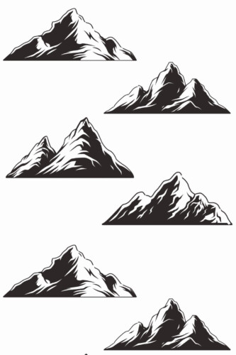 Pattern repeat of Aesthetic mountain removable wallpaper design