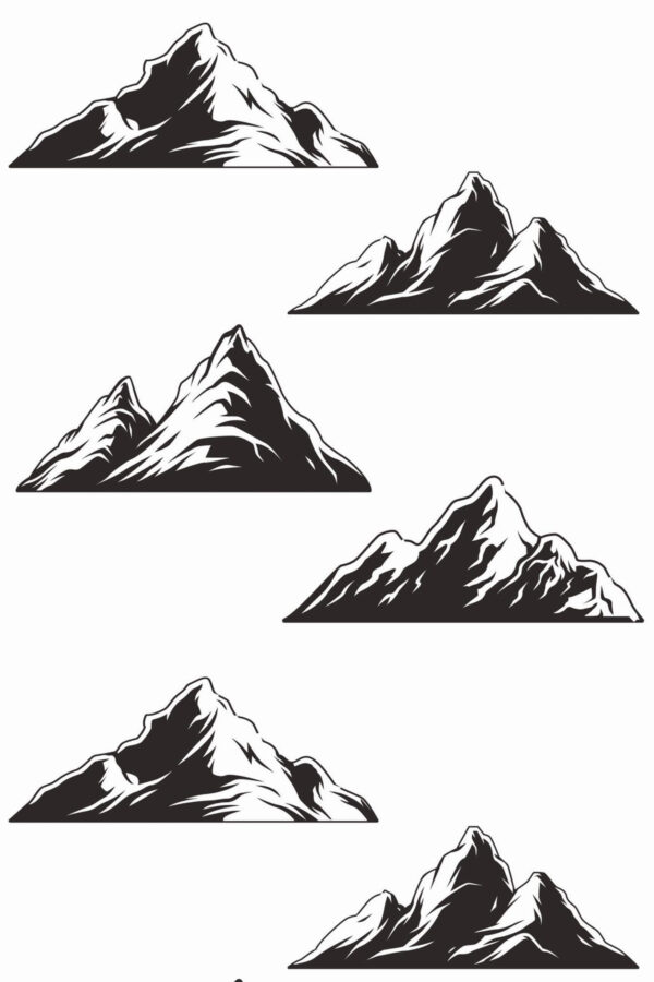 Pattern repeat of Aesthetic mountain removable wallpaper design
