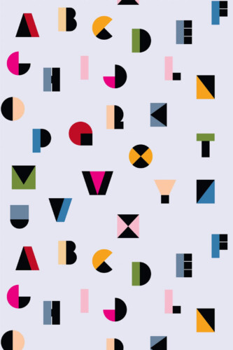 Pattern repeat of Alphabet letter removable wallpaper design