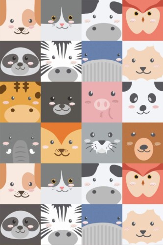 Pattern repeat of Animal pattern removable wallpaper design
