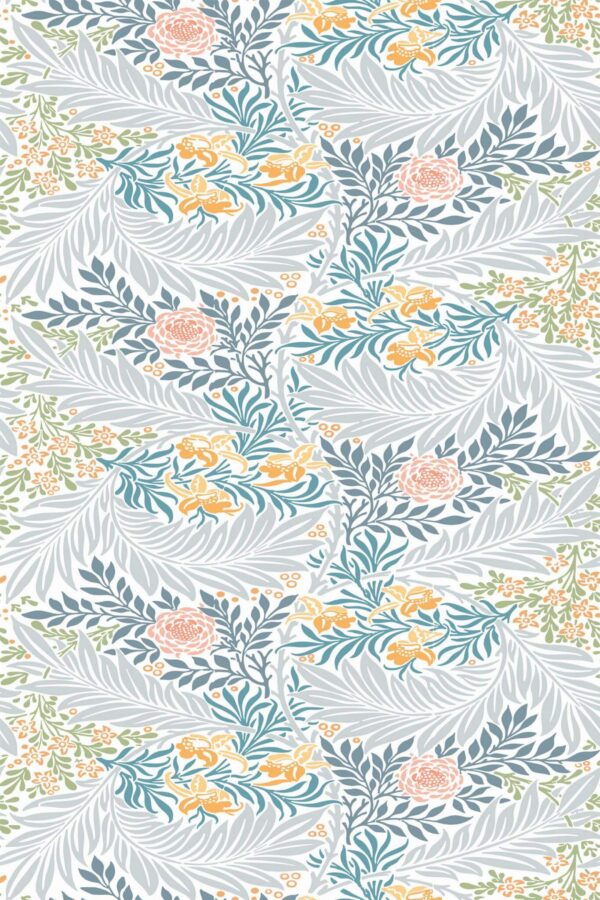 Pattern repeat of Antique floral design removable wallpaper design