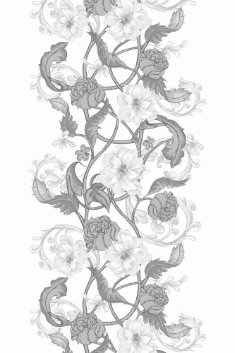 Pattern repeat of Antique floral removable wallpaper design