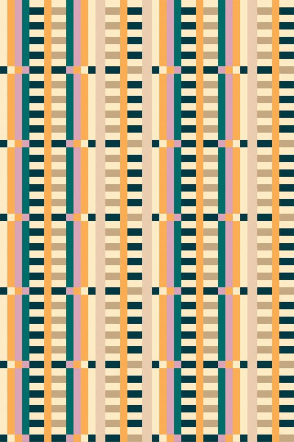 Orange Geometry self-adhesive wallpaper by Fancy Walls