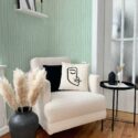 Fancy Walls Aquamarine Preppy Lines Green Calm peel and stick wallpaper