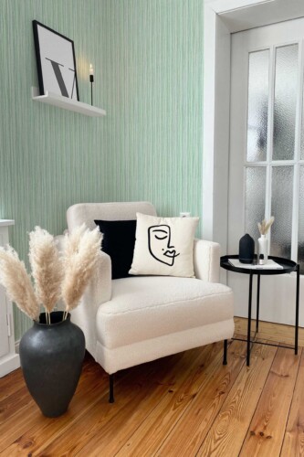 Fancy Walls Aquamarine Preppy Lines Green Calm peel and stick wallpaper