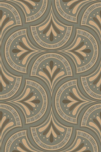 Pattern repeat of Art Deco classy removable wallpaper design