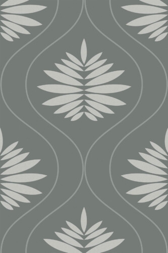 Pattern repeat of Art deco flower removable wallpaper design