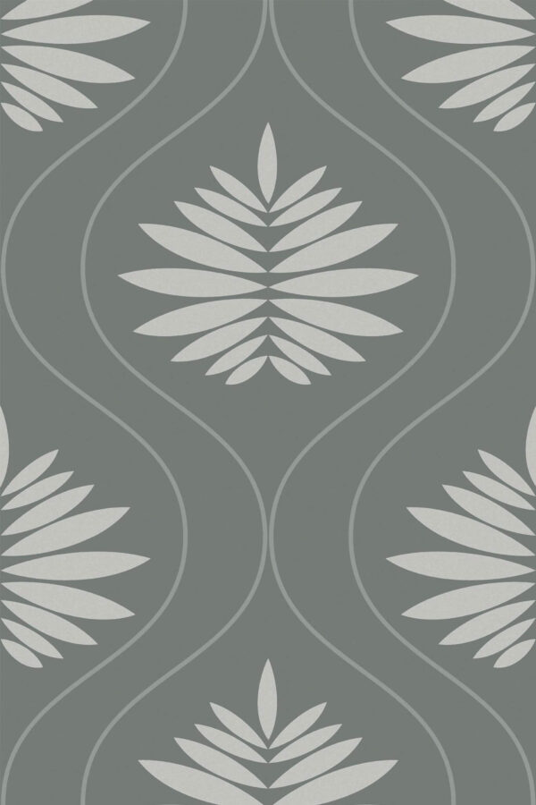 Pattern repeat of Art deco flower removable wallpaper design