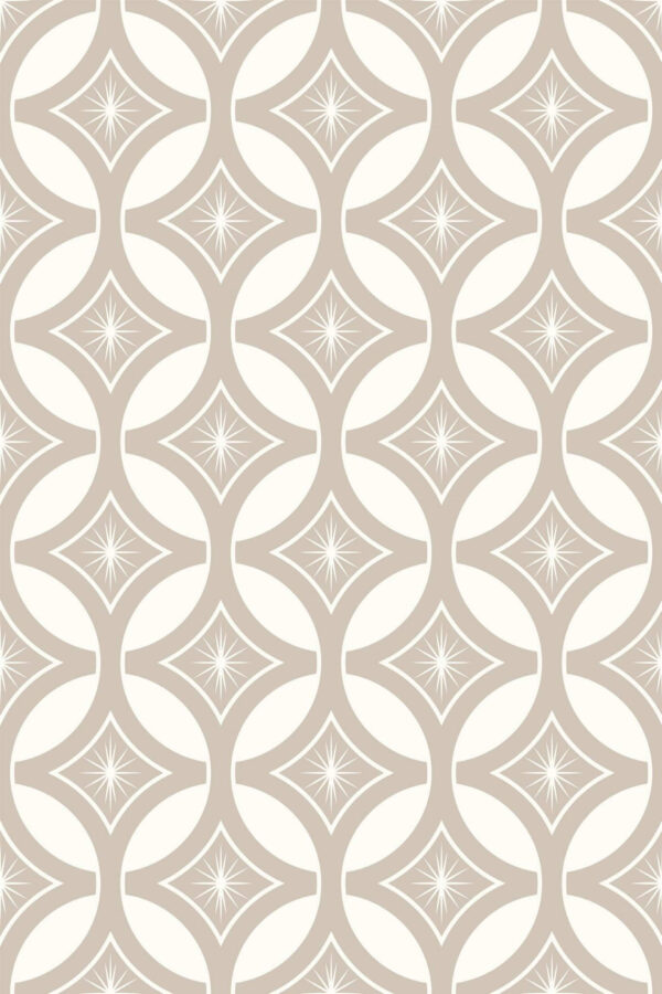 Pattern repeat of Art deco geometric circle pattern removable wallpaper design