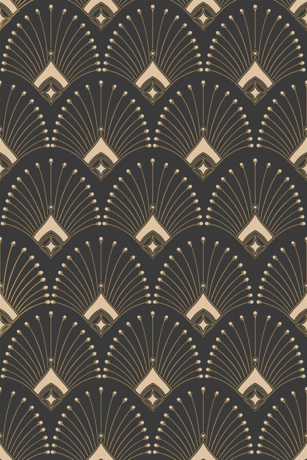 Pattern repeat of Art deco modern removable wallpaper design