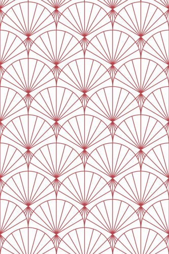Pattern repeat of Art Deco shell removable wallpaper design