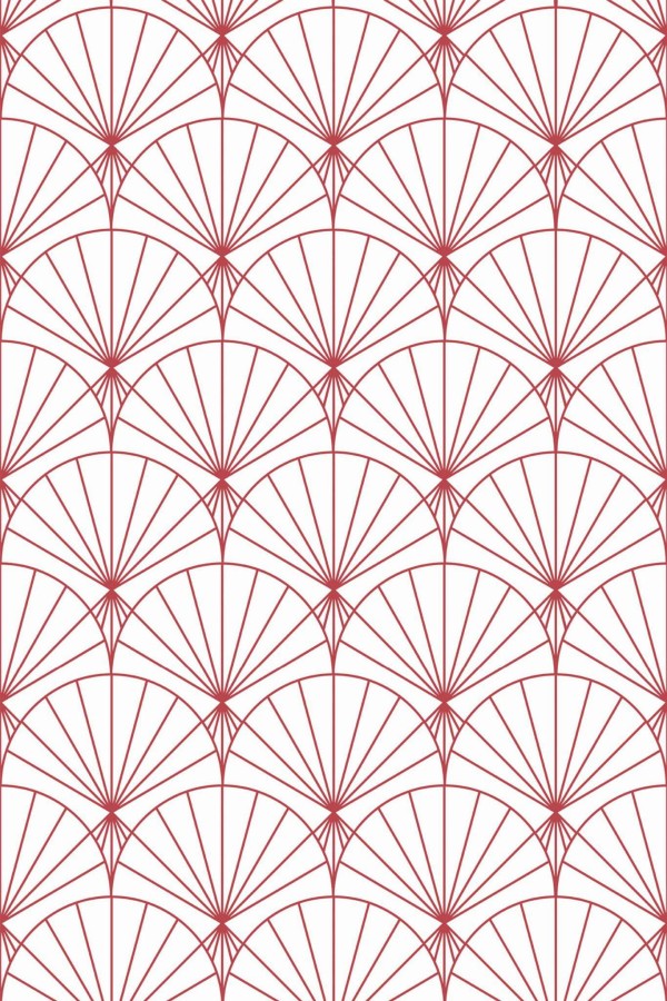 Pattern repeat of Art Deco shell removable wallpaper design