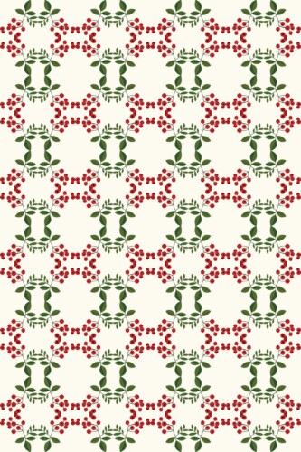 Pattern repeat of Autumn Berry Pattern removable wallpaper design