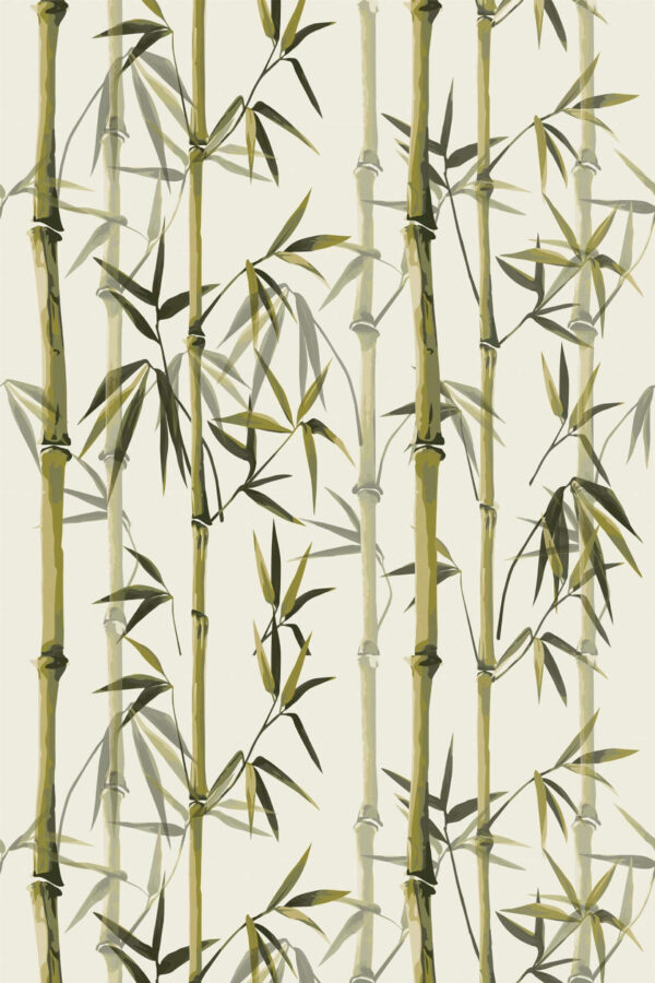 Pattern repeat of Bamboo removable wallpaper design