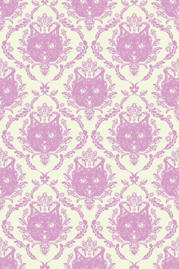 Baroque Cat Elegance Wallpaper