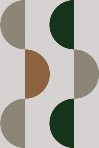 Pattern repeat of Bauhaus geometric removable wallpaper design