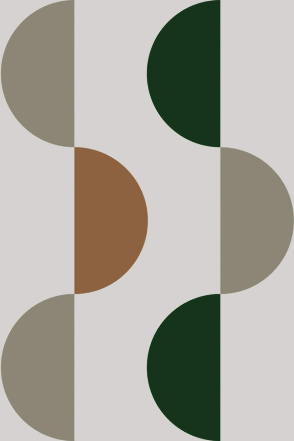 Pattern repeat of Bauhaus geometric removable wallpaper design