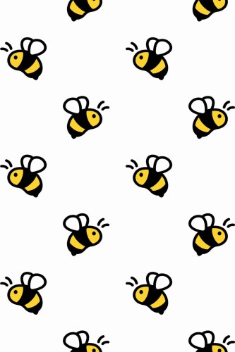 Pattern repeat of Bee removable wallpaper design