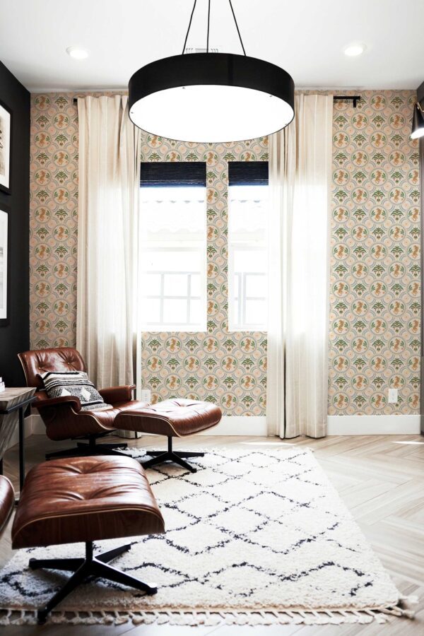 Fancy Walls traditional wallpaper beige tropical animal summer tiles