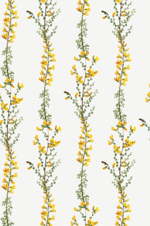 Pattern repeat of Beige Blooms removable wallpaper design